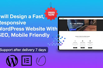 design a fast, responsive wordpress website with SEO,mobile friendly