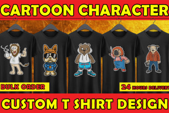 do custom t shirt design with any cartoon character