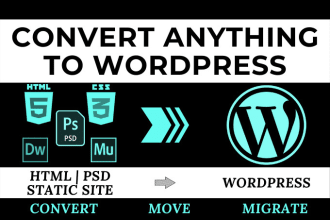 convert html, PSD to wordpress responsive website
