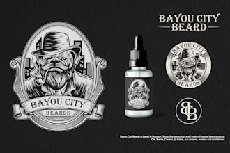 design awesome vintage logo with hand drawn illustration