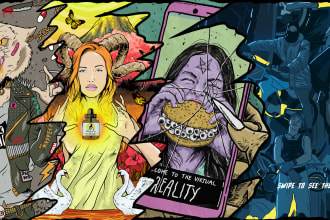 make illustration fun,horror poster,movies,book,tshirt,etc
