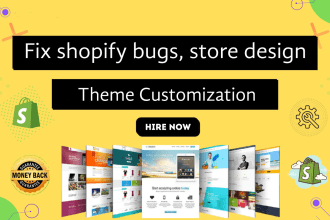 fix shopify bugs, theme customization, awesome store design