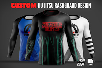 create a print ready bjj nogi rashguard design