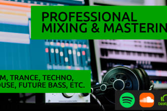 mix and master your edm, trance, house, techno track
