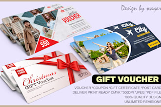 do perfect professional gift voucher design for you