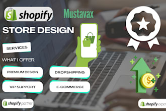 build shopify store design, shopify dropshipping store, shopify website
