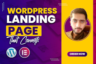 build responsive wordpress landing page design, elementor landing page