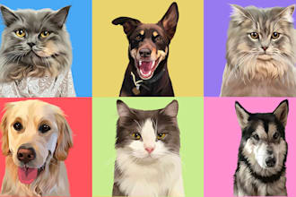 draw animal pet vector art illustration for 24 hours