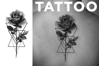 create a unique custom tattoo design in black and white