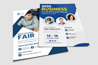 design event flyer, rack card, postcard, magazine ad, leaflet