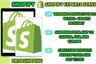 upload products add winning products to your shopify store