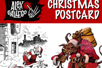 draw a cartoon christmas card