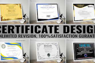 design professional certificate of completion, award, diploma, and appreciation
