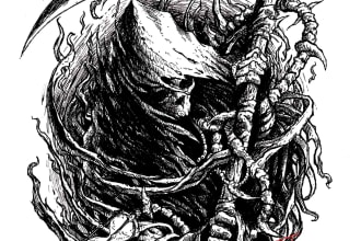 make a dark art illustration,graphic design