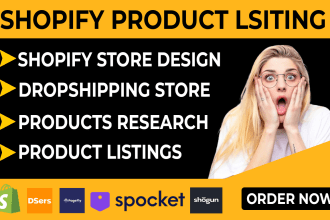 do shopify product listing and data entry