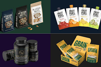 design premium food, beverage, and cosmetic packaging with 3d mockup