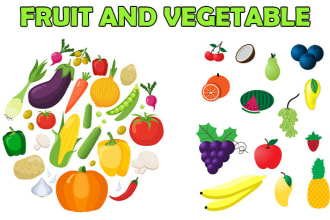 draw fruit and vegetable illustration