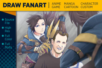 draw amazing fanart character, anime, figure or game