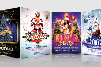 design an attractive christmas flyer and any event flyer