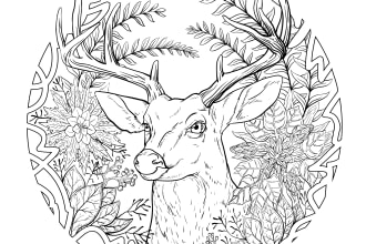 draw a digital hand drawn for coloring book page