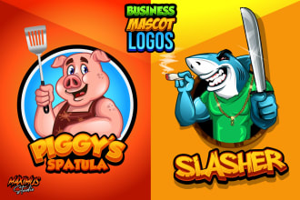 create unique cartoon mascot and business logo
