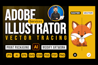 do any type of adobe illustrator work, vector tracing, redraw vector logo design