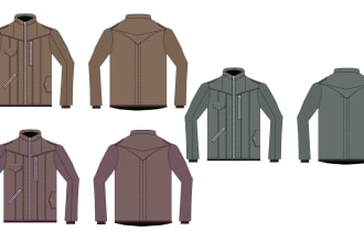 create flat sketches of the garments
