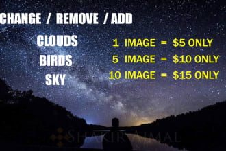 change background, sky and add stars in your photo in 1 hour