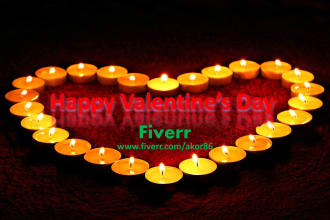 wright your valentine message logo or photo on a high quality image