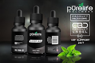do product label design, cbd label and packaging design