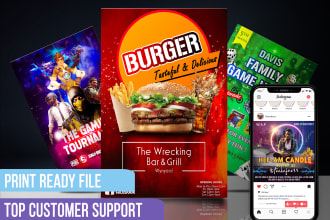 design attractive party, club, concert or event flyer design for social media