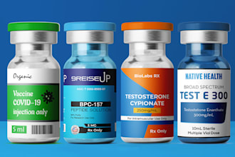 do product label design for peptide sarms, supplements, vials, sprays and cbd
