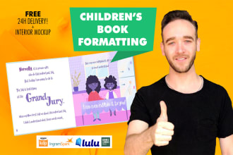 do childrens book formatting for ingramspark or lulu in 24h