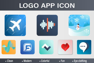 design a modern and personalized app icon logo with source file