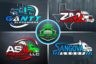 design modern transport logistic trucking logo