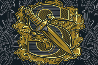 drawn heraldic and mistyc typography