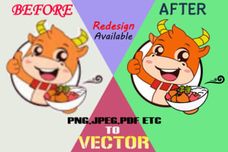remake,redraw,redesign your logo raster to vector file