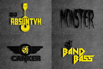 design music, dj, rock rap,band and brand logo