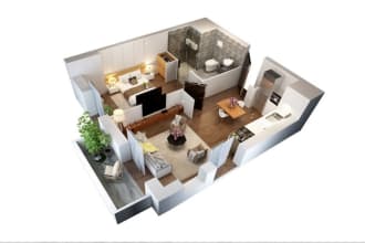 create quality 3d floor plan for your project