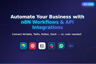 create custom n8n automations, API workflows, and nocode integrations