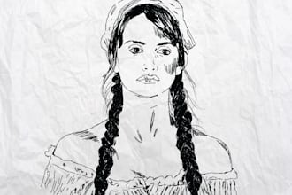 draw a scribble digital art portrait