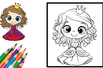 illustrate children coloring book pages