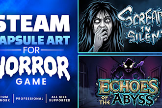 create cinematic horror steam capsule art and game key art