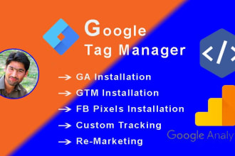 set up google tag manager, analytics and facebook pixels