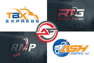 do creative transportation freight logistics trucking logo