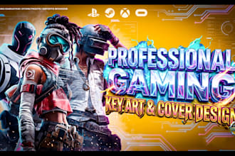 design a professional gaming key art and cover designs