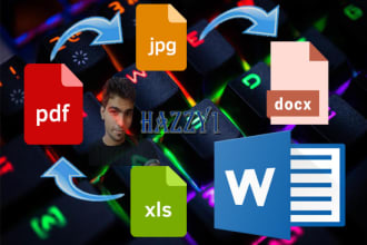 professionally retype convert pdf to word img to doc in 2hrs