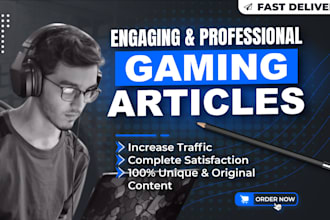 write SEO optimzed esports or gaming articles