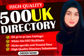do 500 manual UK directory submissions for top local SEO