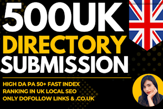 perform UK directory submission for local citations  providing UK SEO